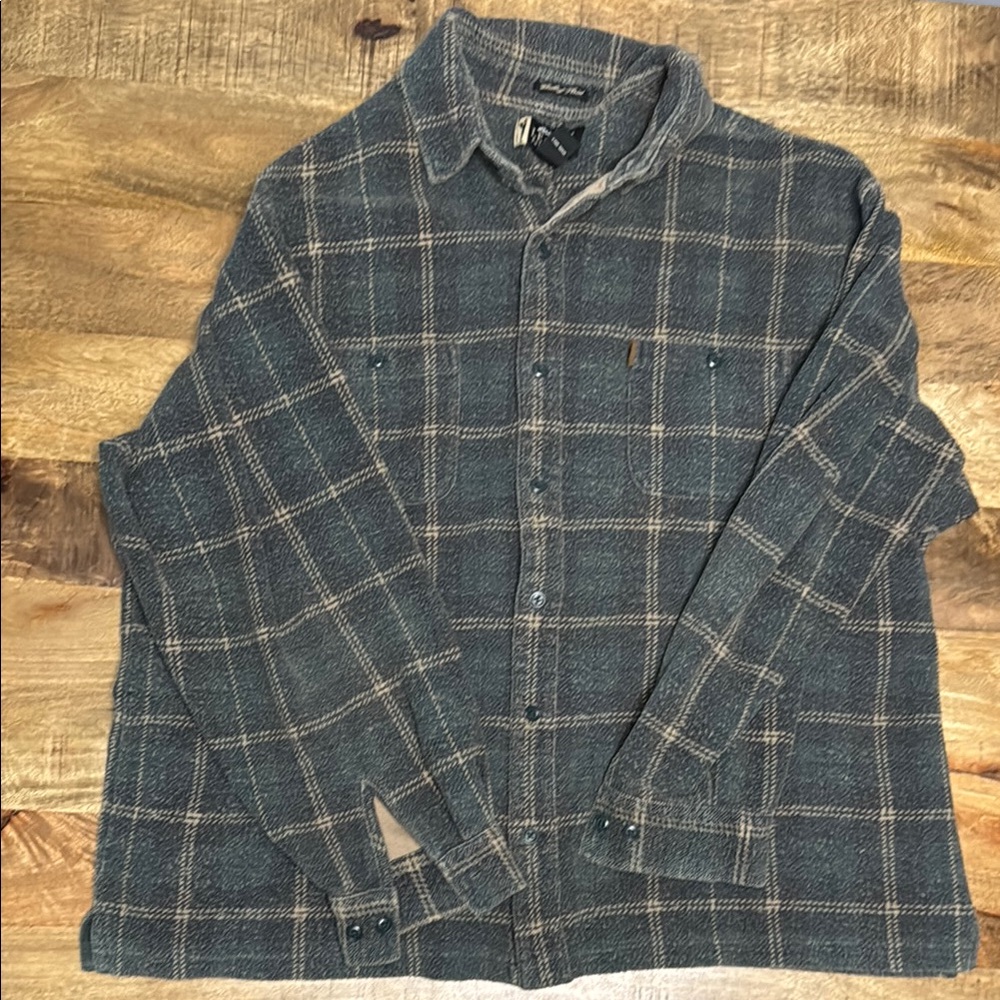 Eddie Bauer Green Lightweight Flannel Shirt Jacket